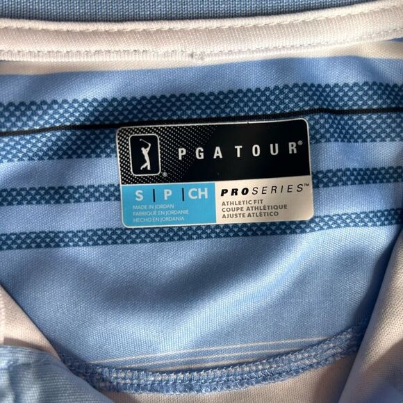 PGA Men’s Tour Pro Series Athletic Fit Golf Polo Shirt Short Sleeve Blue Size S - Picture 13 of 16